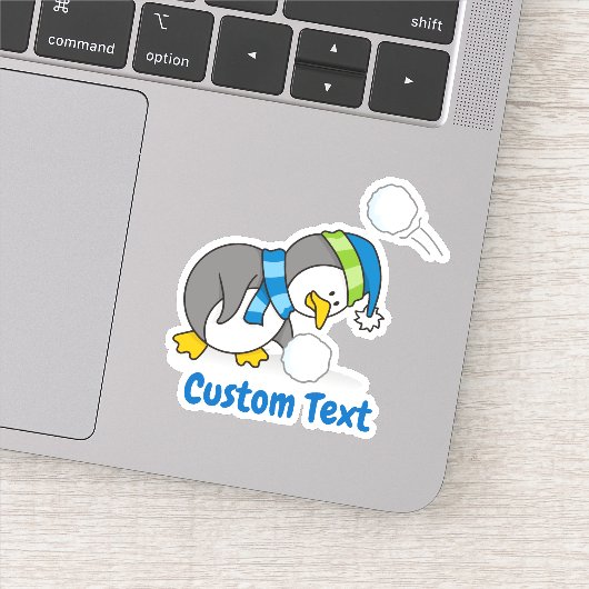 Little penguin getting a snow aufkleber (Detail)