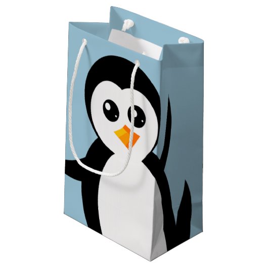 "Little Penguin" (Nah-up) Geschenktasche Kleine Geschenktüte (Rückseite Schrägansicht)