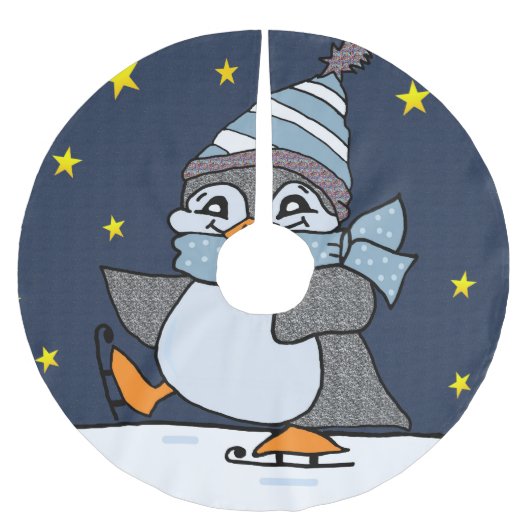 Little Penguin Polyester Weihnachtsbaumdecke (Vorderseite)