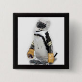 Little Penguin Wearing Hockey Gear Button (Vorderseite)
