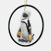 Little Penguin Wearing Hockey Gear Keramikornament (Links)