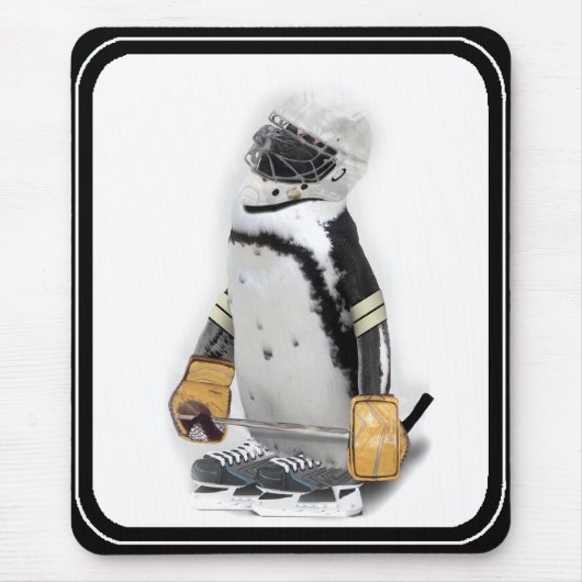 Little Penguin Wearing Hockey Gear Mousepad (Vorne)