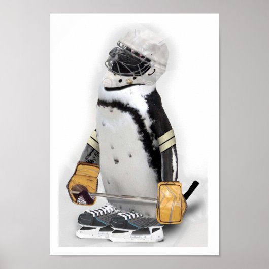 Little Penguin Wearing Hockey Gear Poster (Vorne)