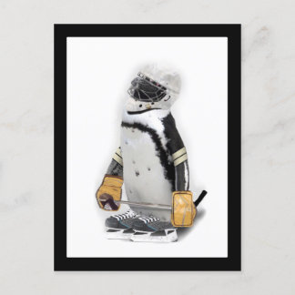 Little Penguin Wearing Hockey Gear Postkarte