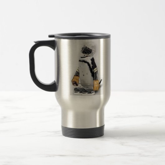 Little Penguin Wearing Hockey Gear Reisebecher (Links)