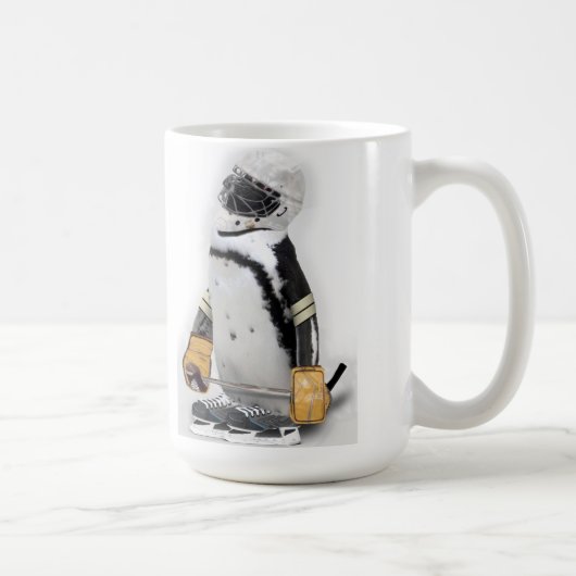Little Penguin Wearing Hockey Gear Reisebecher (Rechts)