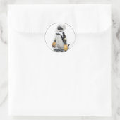 Little Penguin Wearing Hockey Gear Runder Aufkleber (Tasche)