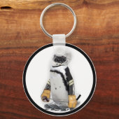 Little Penguin Wearing Hockey Gear Schlüsselanhänger (Vorderseite)