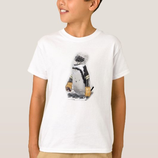 Little Penguin Wearing Hockey Gear T-Shirt (Vorderseite)