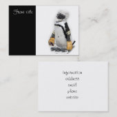 Little Penguin Wearing Hockey Gear Visitenkarte (Vorne/Hinten)