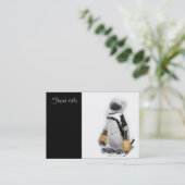 Little Penguin Wearing Hockey Gear Visitenkarte (Stehend Vorderseite)