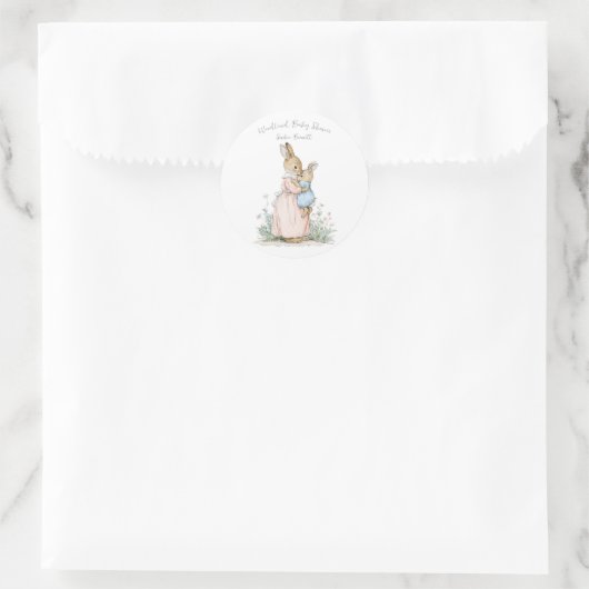 Little Peter Rabbit and Mom Runder Aufkleber (Tasche)