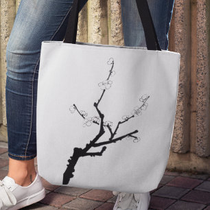 Little Pflaume Blossom Twig Tote Tag Tasche