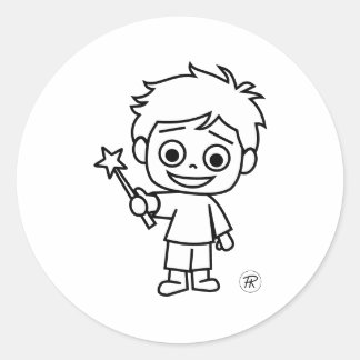 Little Phiri und Zauberstab Runder Aufkleber