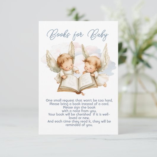 Little Piece of Heaven Angel Twin Books for Baby Einladung (Stehend Vorderseite)