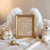Little Piece of Heaven Beige Diaper Raffle Table Einladung