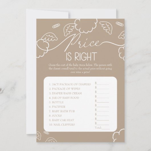 Little Piece of Heaven beige Price is Right Game Einladung (Vorderseite)