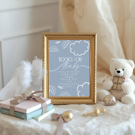 Little Piece of Heaven blue Books for Baby Sign Einladung