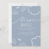 Little Piece of Heaven Blue Diaper Raffle Table Einladung (Rückseite)