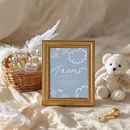 Little Piece of Heaven blue Favors Table Sign Einladung