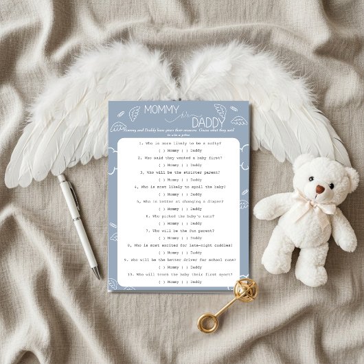 Little Piece of Heaven Blue Guess Who Game  Einladung