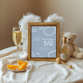 Little Piece of Heaven Blue Momosa Bar Sign Einladung