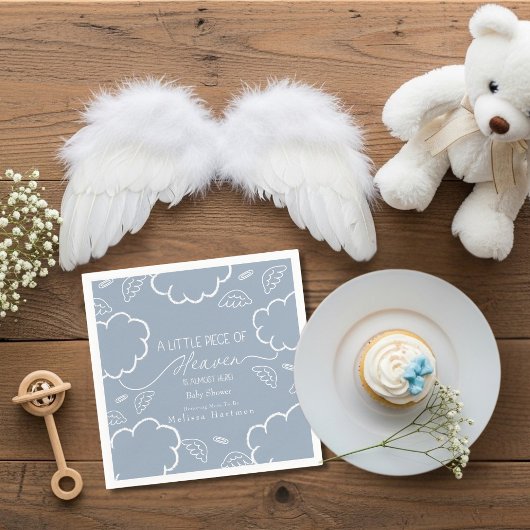 Little Piece of Heaven Blue Thank You Napkins Serviette