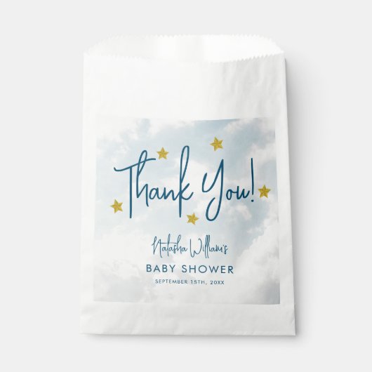Little Piece of Heaven Clouds Stars Kinderdusche Geschenktütchen (Vorderseite)