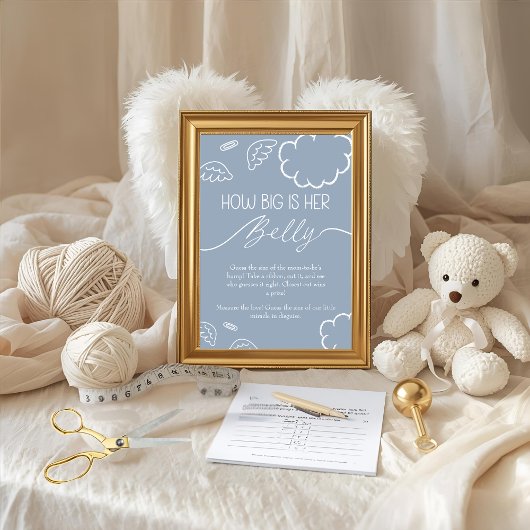 Little Piece of Heaven How Big Is Her Belly Blue Einladung