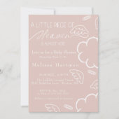 Little Piece of Heaven pink baby shower  Einladung (Vorderseite)