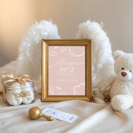 Little Piece of Heaven Pink Diaper Raffle Table Einladung