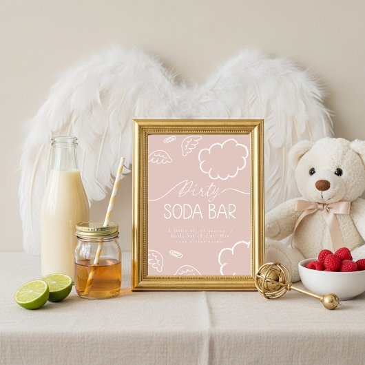 Little Piece of Heaven Pink Dirty Soda Bar Sign Einladung