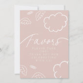 Little Piece of Heaven pink Favors Table Sign card Einladung (Vorderseite)