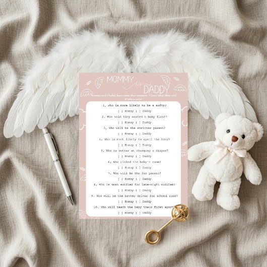 Little Piece of Heaven Pink Guess Who Game Einladung