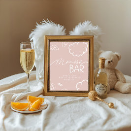 Little Piece of Heaven Pink Momosa Bar Sign Einladung