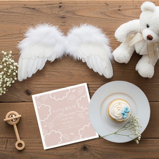 Little Piece of Heaven Pink Thank You Napkins Serviette