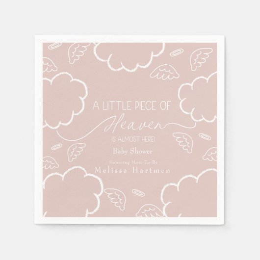 Little Piece of Heaven Pink Thank You Napkins Serviette (Vorderseite)