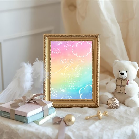 Little Piece of Heaven Rainbow Books for Baby Sign Einladung