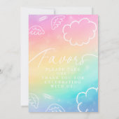 Little Piece of Heaven Rainbow Favors Table Sign Einladung (Rückseite)