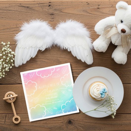 Little Piece of Heaven Rainbow Thank You Napkins Serviette