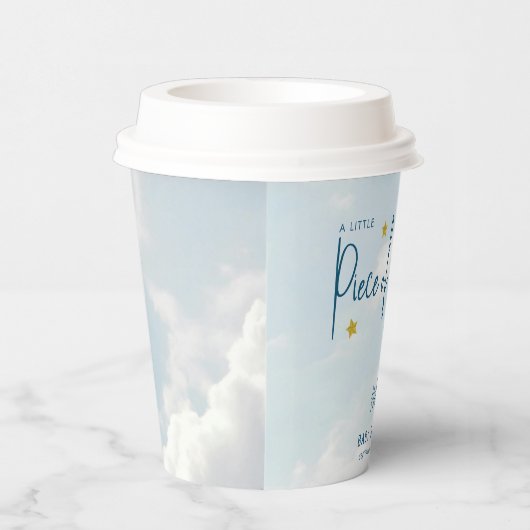 Little Piece of Heaven Sky Blue Baby Shower Pappbecher (Rechts)