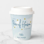 Little Piece of Heaven Sky Blue Baby Shower Pappbecher (Vorderseite)