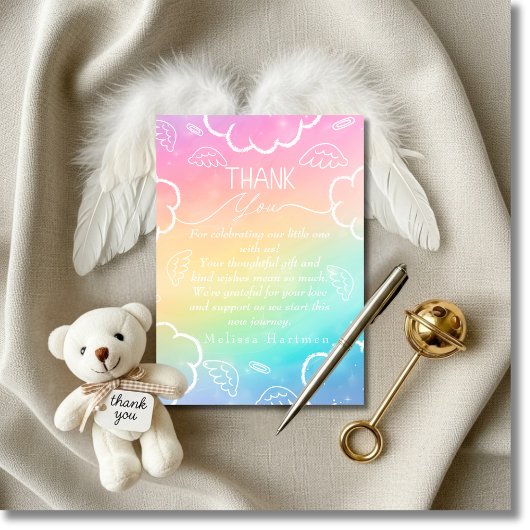 Little Piece of Heaven Thank You Rainbow card Einladung