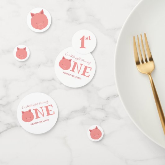 Little Pig macht ein Süße Tier zum ersten Geburtst Konfetti (Gruppe)