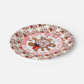 Little Piggy Birthday Party Paper Plate Pappteller (Schrägansicht)
