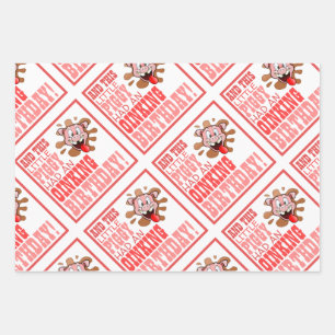 Little Piggy Birthday Party Wrapping Paper Sheet Geschenkpapier Set