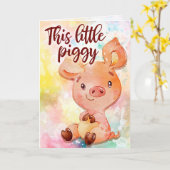 Little Piggy Karte (Gelbe Blume)