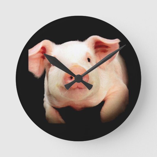 Little Piggy Runde Wanduhr (Vorderseite)