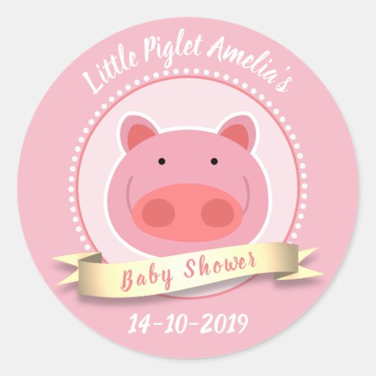Little Piglet Runder Aufkleber (Vorderseite)