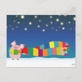 Little Pig's Weihnachtskarte Feiertagspostkarte